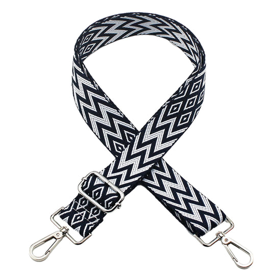 Replacement Crossbody Strap Handbag Guitar Strap Purse Shoulder Strap Adjustable Retro Jacquard - Dark blue
