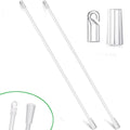 Tutuviw 17 Inches Blind Tilt Wand with Hook and Handle, Acrylic Clear Blind Rod Replacement, Blind Opener Stick Long, Vertical Blind Wand Control Part Opener Accessory (2 Sets)