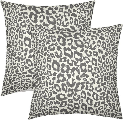Lime Green White Leopard Print Pillow Covers 18x18 Inch Set of 2 Cheetah Animal Spots Decorative Throw Pillows For Couch Farmhouse Chinoiserie Pillow Cases Home Decor For Room Sofa Bed Porch Outdoor 20" x 20" Aqua Leopard