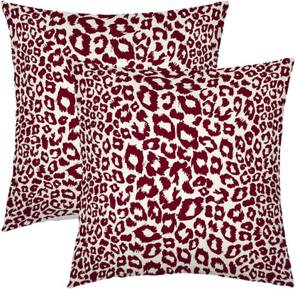 Lime Green White Leopard Print Pillow Covers 18x18 Inch Set of 2 Cheetah Animal Spots Decorative Throw Pillows For Couch Farmhouse Chinoiserie Pillow Cases Home Decor For Room Sofa Bed Porch Outdoor 16" x 16" Gray Leopard