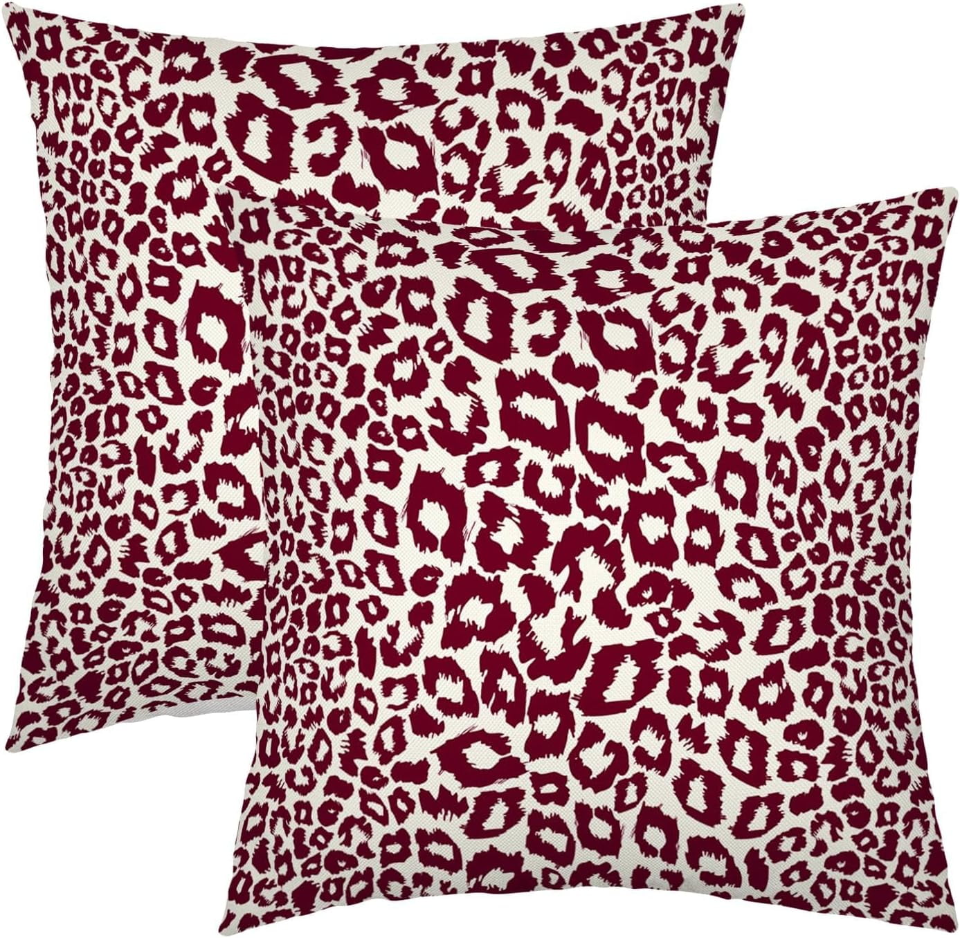 Lime Green White Leopard Print Pillow Covers 18x18 Inch Set of 2 Cheetah Animal Spots Decorative Throw Pillows For Couch Farmhouse Chinoiserie Pillow Cases Home Decor For Room Sofa Bed Porch Outdoor 16" x 16" Pink Leopard