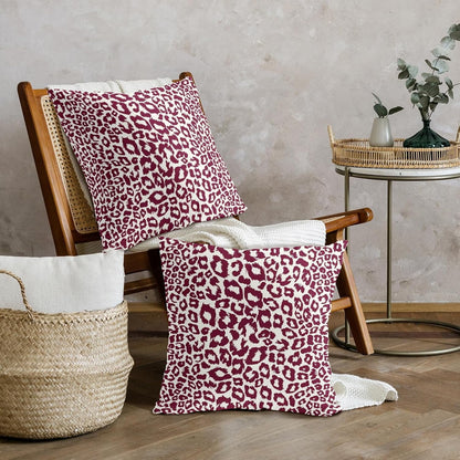 Lime Green White Leopard Print Pillow Covers 18x18 Inch Set of 2 Cheetah Animal Spots Decorative Throw Pillows For Couch Farmhouse Chinoiserie Pillow Cases Home Decor For Room Sofa Bed Porch Outdoor 16" x 16" Pink Leopard