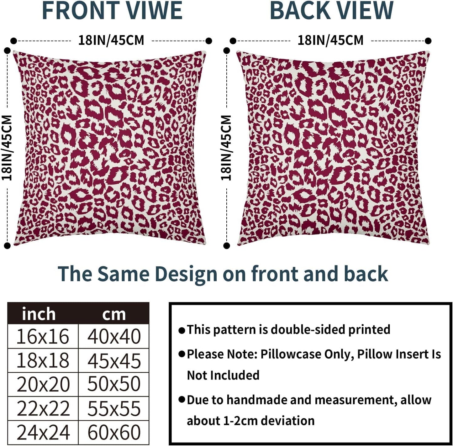 Lime Green White Leopard Print Pillow Covers 18x18 Inch Set of 2 Cheetah Animal Spots Decorative Throw Pillows For Couch Farmhouse Chinoiserie Pillow Cases Home Decor For Room Sofa Bed Porch Outdoor 16" x 16" Pink Leopard