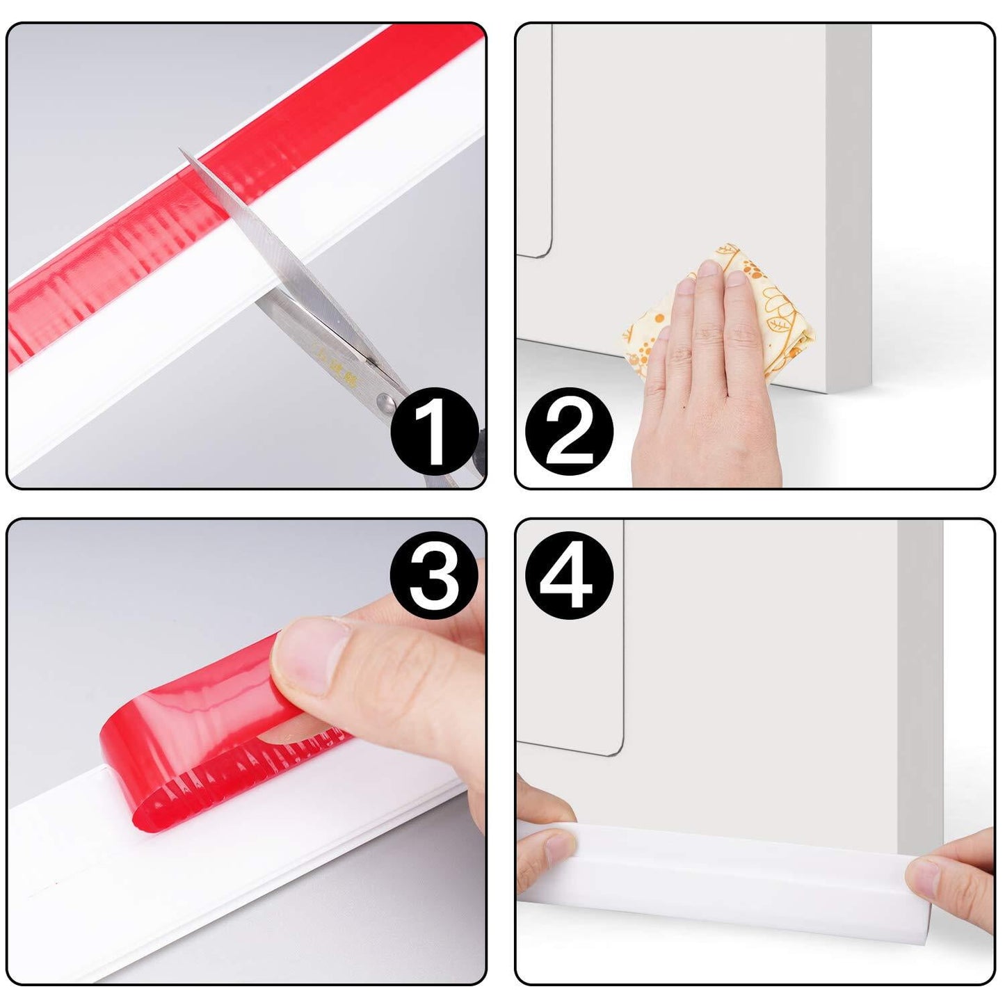 Door Draft Stopper, 37 Inch Under Door Sweep Bottom Blocker with Rubber Seal Strip, Under Door Seal for Exterior/Interior, Soundproof Weather Stripping Door Seal(White) 1PC Brown