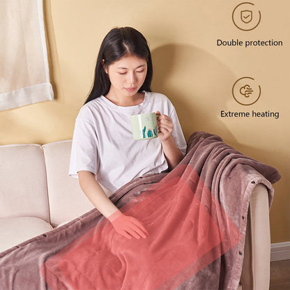 Cotton Blankets Queen Size Usb Electric Blanket Single Blanket Household Single Control Intelligent Temperature Regulating Dormitory Electric Mattress Warm Fuzzy Blanket White