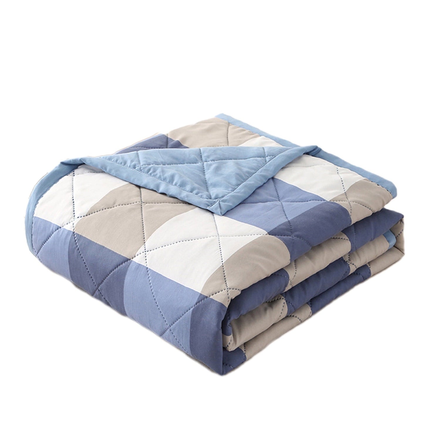 Summercome Cooling Quilt, Thin Quilts Summer Lightweight Comforter, Full Washed Cotton, Machine Washable, Soft Comfy Breathable Sleep Blanket for Hot Sleeper, Ultra-Cool Lightweight (Blue, Queen) Queen Green