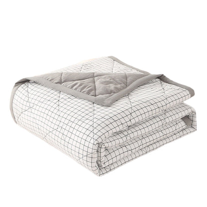 Summercome Cooling Quilt, Thin Quilts Summer Lightweight Comforter, Full Washed Cotton, Machine Washable, Soft Comfy Breathable Sleep Blanket for Hot Sleeper, Ultra-Cool Lightweight (Blue, Queen) Queen White