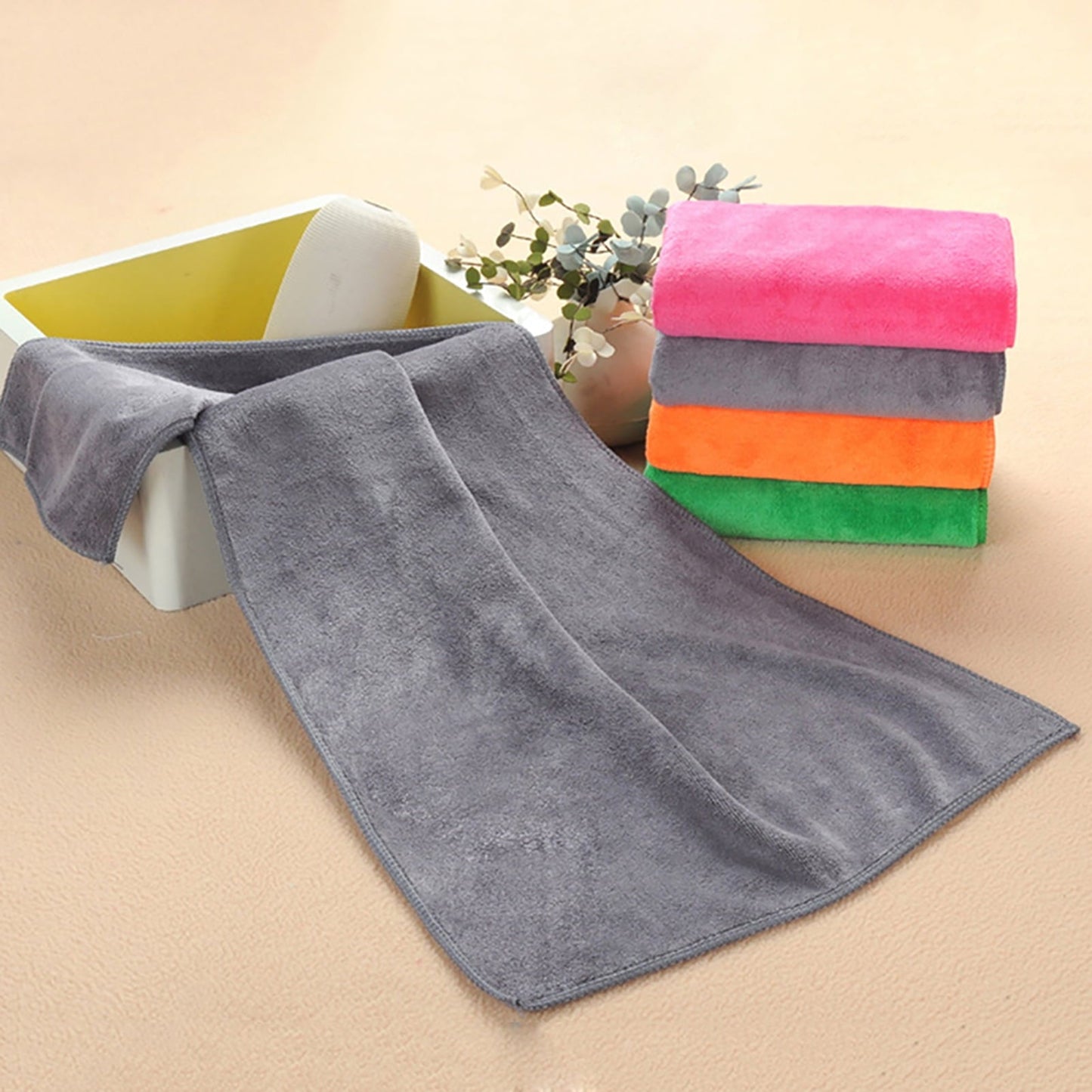 1Pc Microfiber Hair Towel Soft Super Absorbent Microfiber Microfiber Hair Towel Wraps Women for Gym Khaki Green