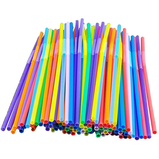 OYIGU 600 Pcs Flexible Plastic Straws, Colorful Disposable Bendy Party Fancy Straws, Individual Package Drinking Straws, Long Straws Party Decorations, for Home, Parties Hot sale, 50pcs