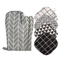 Poaug Oven Mitts on Sale Clearance 2Pc Oven Gloves Grill Gloves Slippery Cooking Gloves for Cooking Baking Grilling Yellow Grey