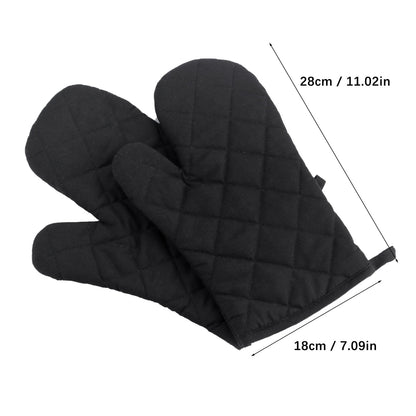 Poaug Oven Mitts on Sale Clearance 2Pc Oven Gloves Grill Gloves Slippery Cooking Gloves for Cooking Baking Grilling Yellow Z4-Black