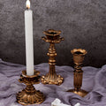 Visland Candlestick Holders , Brass Gold Candlestick Holder Set Candle Stick Holders Decorative Candlestick Stand for Wedding Party Dinning as shown 096.