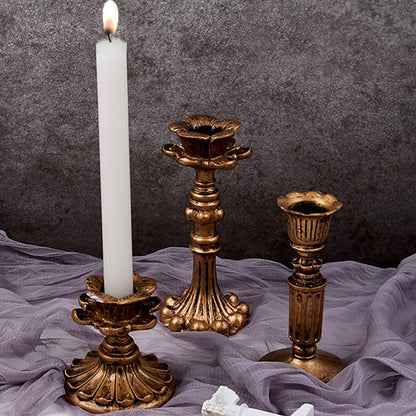Visland Candlestick Holders , Brass Gold Candlestick Holder Set Candle Stick Holders Decorative Candlestick Stand for Wedding Party Dinning as shown 096.