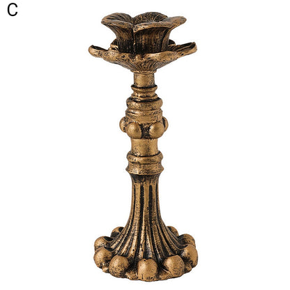 Visland Candlestick Holders , Brass Gold Candlestick Holder Set Candle Stick Holders Decorative Candlestick Stand for Wedding Party Dinning as shown 096.