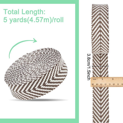 5 Yards Polycotton Jacquard Arrow Ribbon Clothes Accessories Olive 1-1/2 inch(38mm)