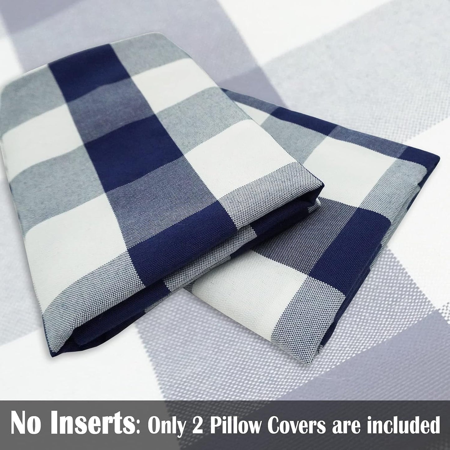 Light Blue Farmhouse Buffalo Plaid Pillow Covers 18x18 Set of 2 Patio Outdoor Decor Neutral Checkered Pillow Covers 18 x 18, Blue and White Gingham Plaid Check 18"x18", Set of 2 Burgundy