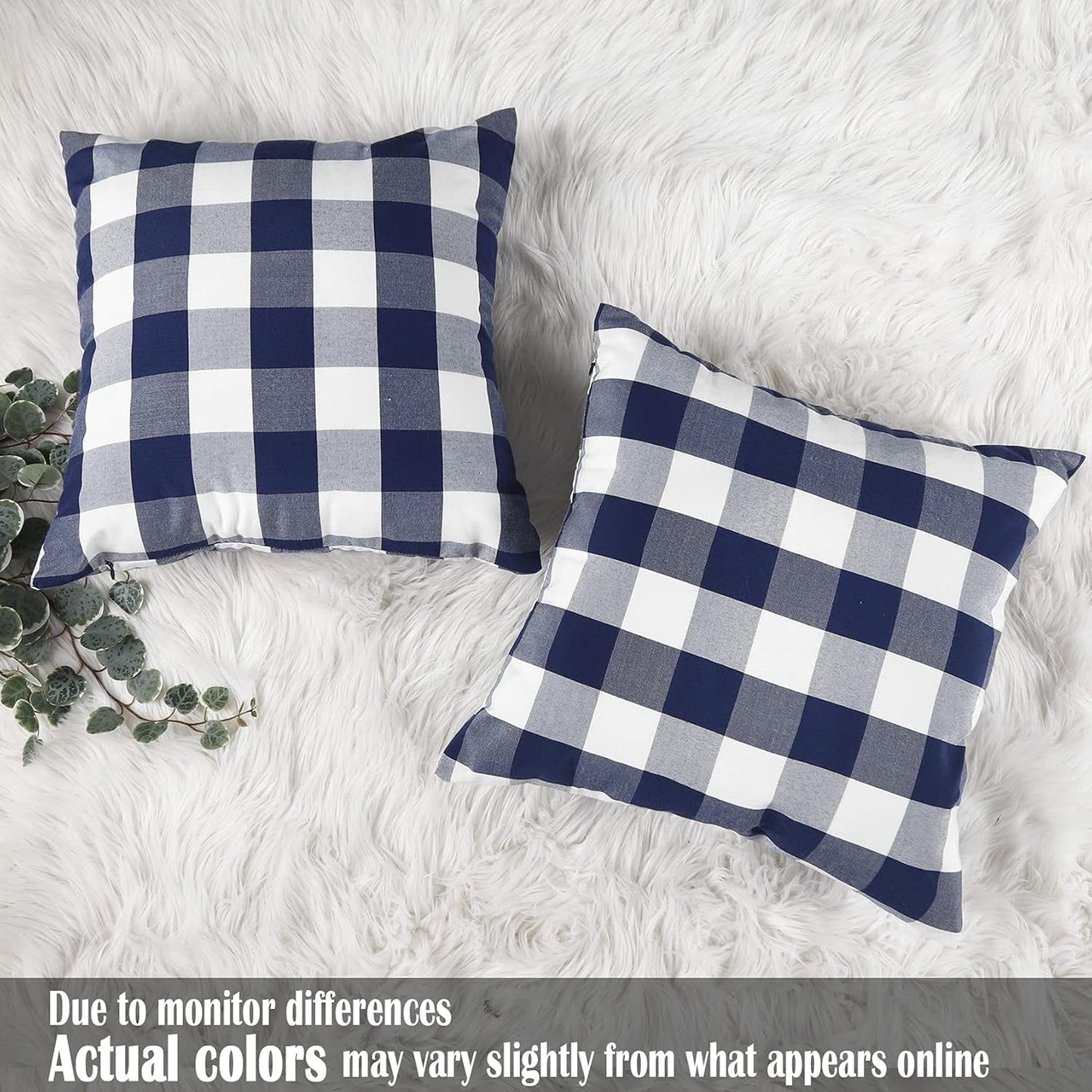 Light Blue Farmhouse Buffalo Plaid Pillow Covers 18x18 Set of 2 Patio Outdoor Decor Neutral Checkered Pillow Covers 18 x 18, Blue and White Gingham Plaid Check 18"x18", Set of 2 Burgundy