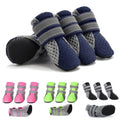 SPRING PARK Small Dog Shoes, Slip Resistant 4pcs Dog Puppy Boots Booties Pet Sneakers with Reflective Fastener Tape for Small Medium Dogs, Protect Paws Easy to Wear Daily Use XL Black