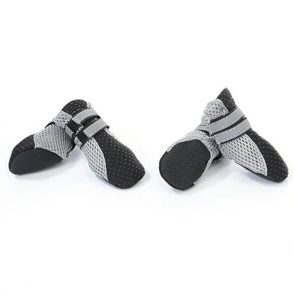 SPRING PARK Small Dog Shoes, Slip Resistant 4pcs Dog Puppy Boots Booties Pet Sneakers with Reflective Fastener Tape for Small Medium Dogs, Protect Paws Easy to Wear Daily Use XL Black