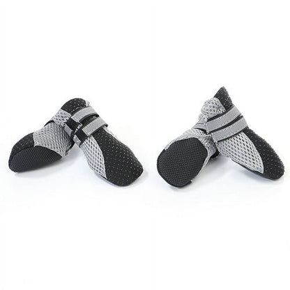 SPRING PARK Small Dog Shoes, Slip Resistant 4pcs Dog Puppy Boots Booties Pet Sneakers with Reflective Fastener Tape for Small Medium Dogs, Protect Paws Easy to Wear Daily Use XL Black