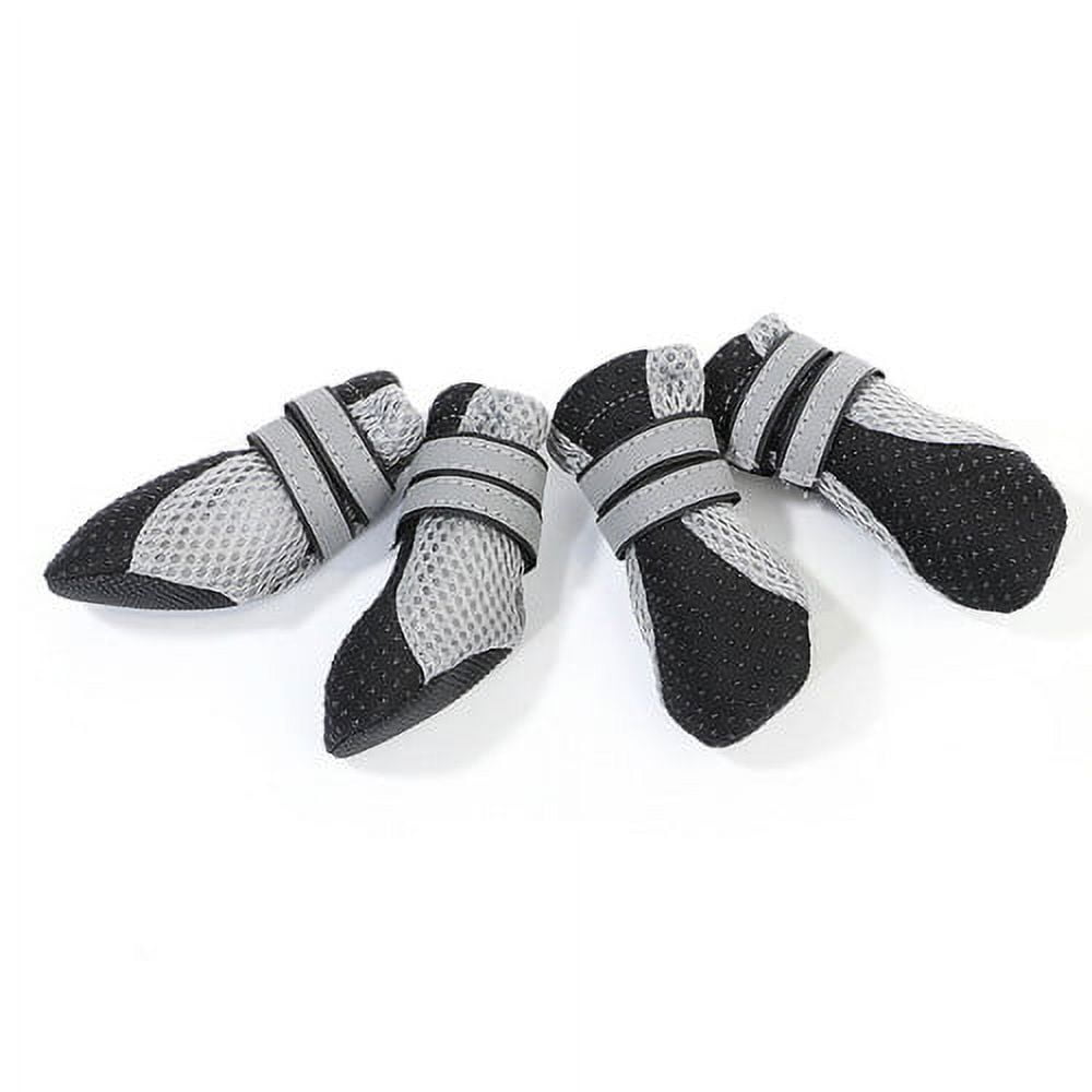 SPRING PARK Small Dog Shoes, Slip Resistant 4pcs Dog Puppy Boots Booties Pet Sneakers with Reflective Fastener Tape for Small Medium Dogs, Protect Paws Easy to Wear Daily Use XL Black