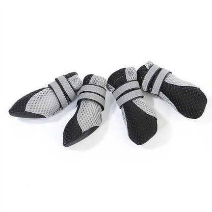 SPRING PARK Small Dog Shoes, Slip Resistant 4pcs Dog Puppy Boots Booties Pet Sneakers with Reflective Fastener Tape for Small Medium Dogs, Protect Paws Easy to Wear Daily Use XL Black
