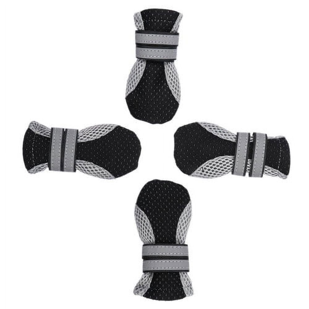 SPRING PARK Small Dog Shoes, Slip Resistant 4pcs Dog Puppy Boots Booties Pet Sneakers with Reflective Fastener Tape for Small Medium Dogs, Protect Paws Easy to Wear Daily Use XL Black