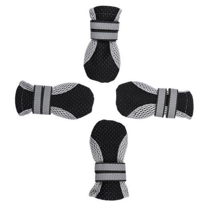 SPRING PARK Small Dog Shoes, Slip Resistant 4pcs Dog Puppy Boots Booties Pet Sneakers with Reflective Fastener Tape for Small Medium Dogs, Protect Paws Easy to Wear Daily Use XL Black