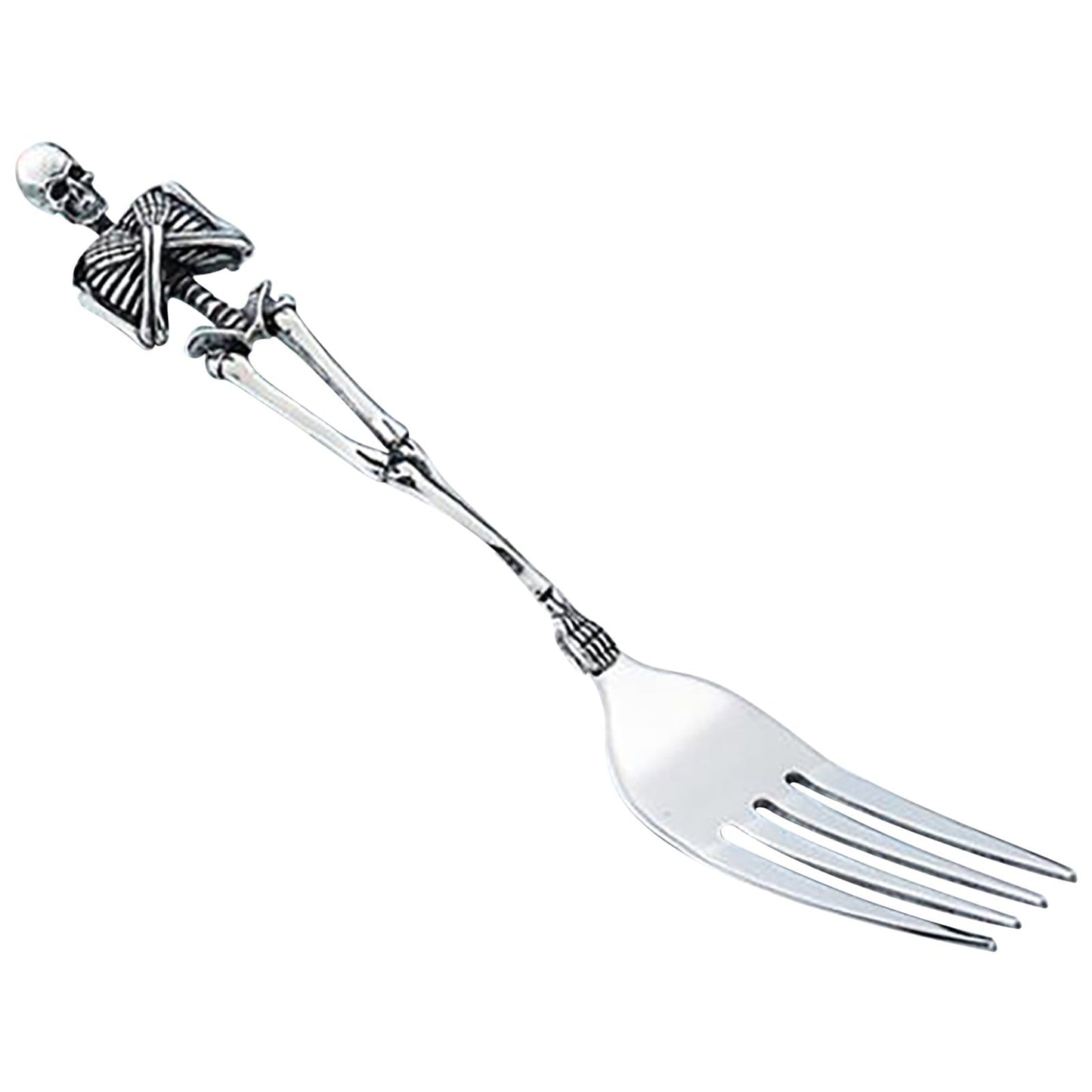 Darzheoy Stainless Steel Skeleton Skull Spoon and Fork Flatware Tableware Gifts for Halloween Easter and Christmas (Spoon) B