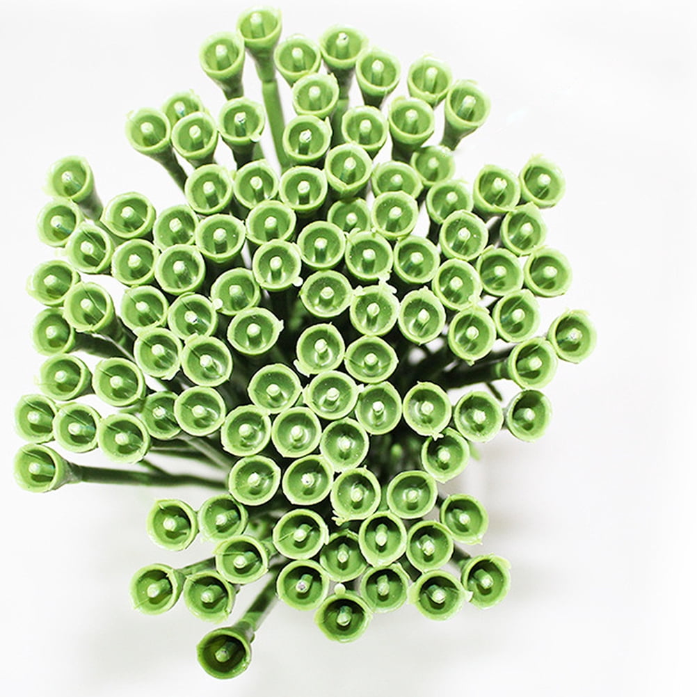 HOOWIFFY 30 Pcs Green Rose Stems with Leaves Floral Wire for Flower Arrangement and Craft Decoration