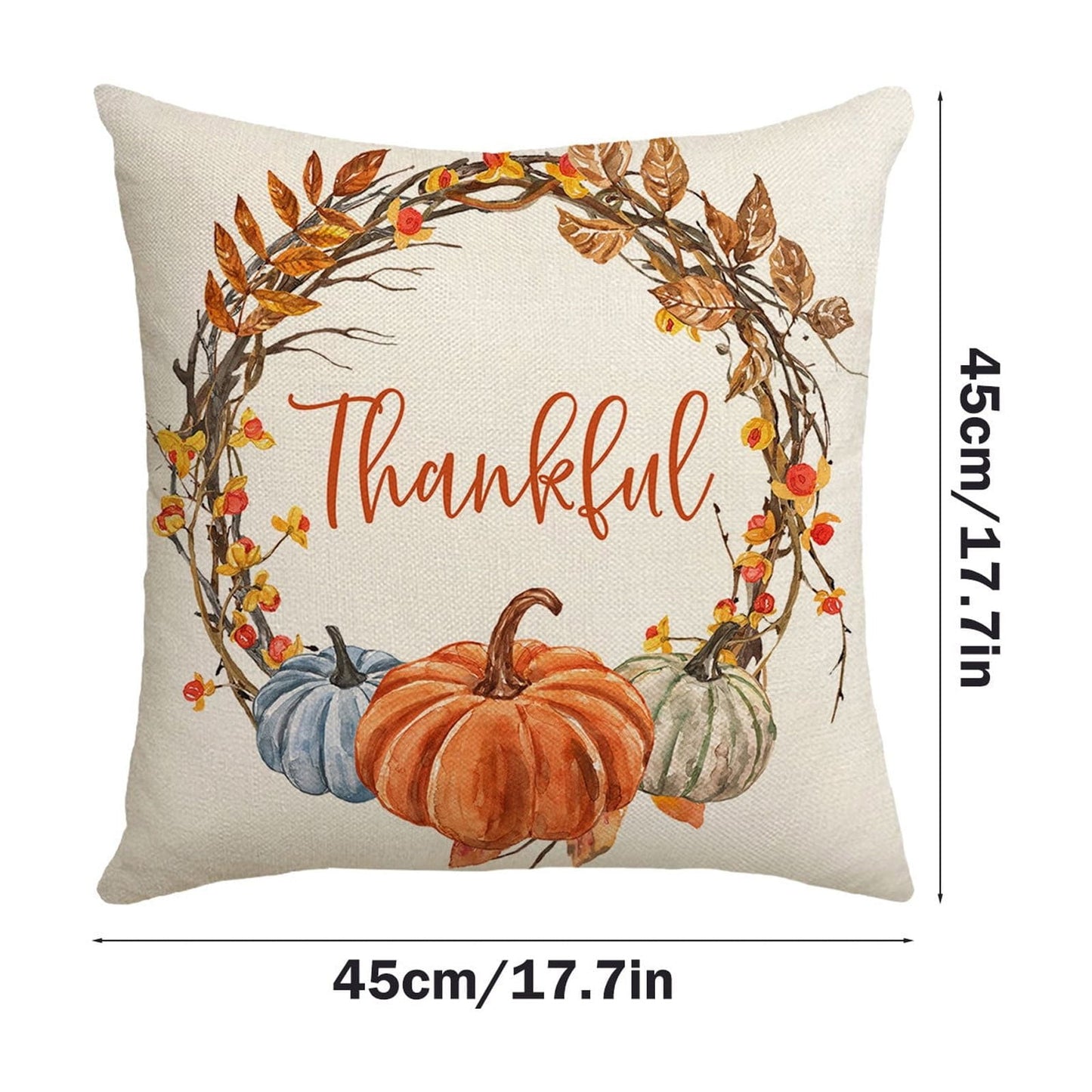 Darzheoy Fall Pillow Covers 18 x 18 inch Pumpkin Maple leaves Throw Pillow Covers Outdoor Autumn Thanksgiving Harvest Farmhouse Pillowcase Cushion Case for Home Sofa Fall Decor C