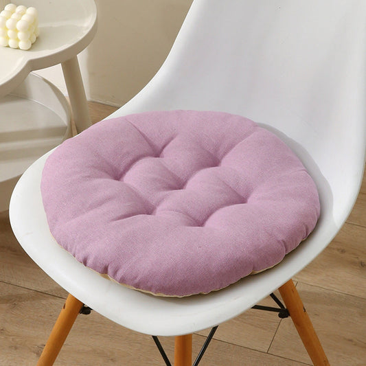 AYktou Seat Cushion 19.7*19.7in Thickened Large Size Chair Cushions Candy Color Round Soft Office Chair Cushion Breathable Linen Meditation Floor Pillow for Tatami Living Room Car Dorm Desk Chair 17.7" x 17.7" Yellow