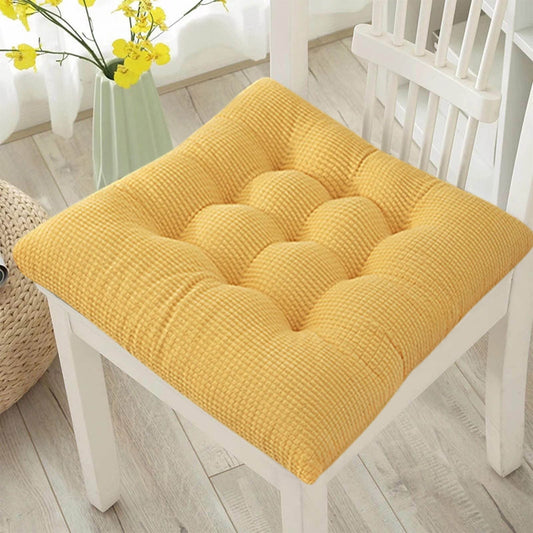 AYktou Solid Color Thickened Corduroy Chair Cushions 17.7 * 17.7in Extra-Large Size Seat Cushion with Machine Washable,Large Size Dining Chair Cushion Student Office Tatami Cushion Meditation Cushion 17.7" x 17.7" Green.