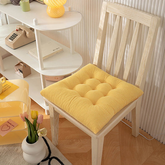 AYktou Solid Color Thickened Corduroy Chair Cushions 17.7 * 17.7in Extra-Large Size Seat Cushion with Machine Washable,Large Size Dining Chair Cushion Student Office Tatami Cushion Meditation Cushion 17.7" x 17.7" Green.