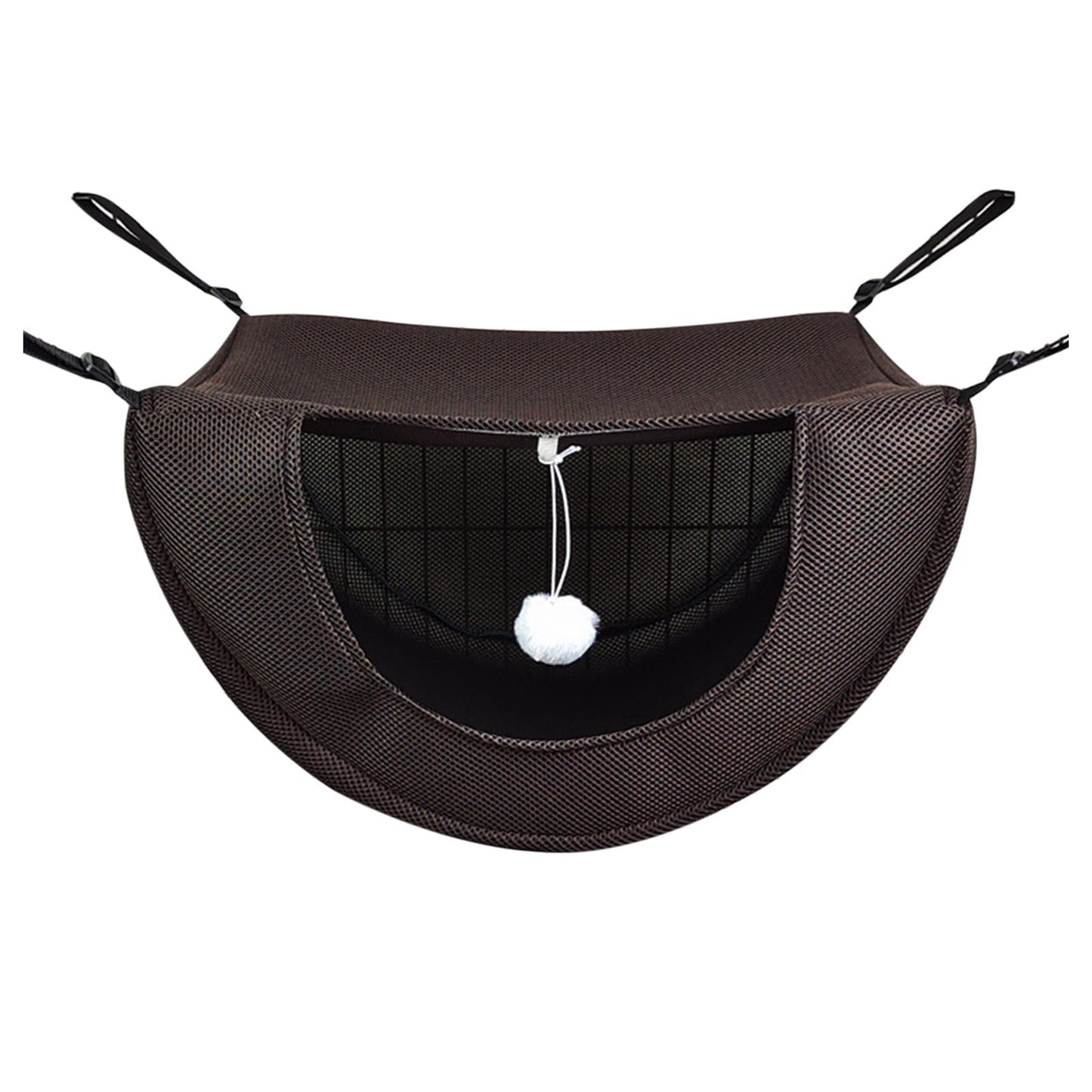 Darzheoy Cat Cage Hammock, Hanging Soft Pet Bed, Summer Breathable Pet Cage Hammock with Adjustable Straps, for Indoor Kitten Puppy Rabbit or Small Pet Coffee