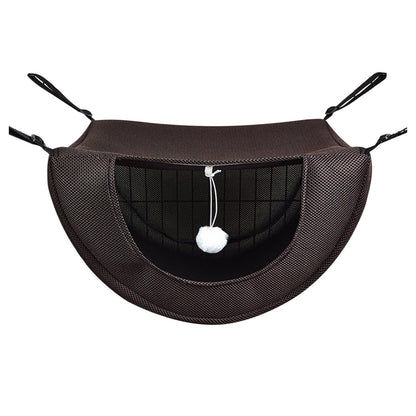 Darzheoy Cat Cage Hammock, Hanging Soft Pet Bed, Summer Breathable Pet Cage Hammock with Adjustable Straps, for Indoor Kitten Puppy Rabbit or Small Pet Coffee