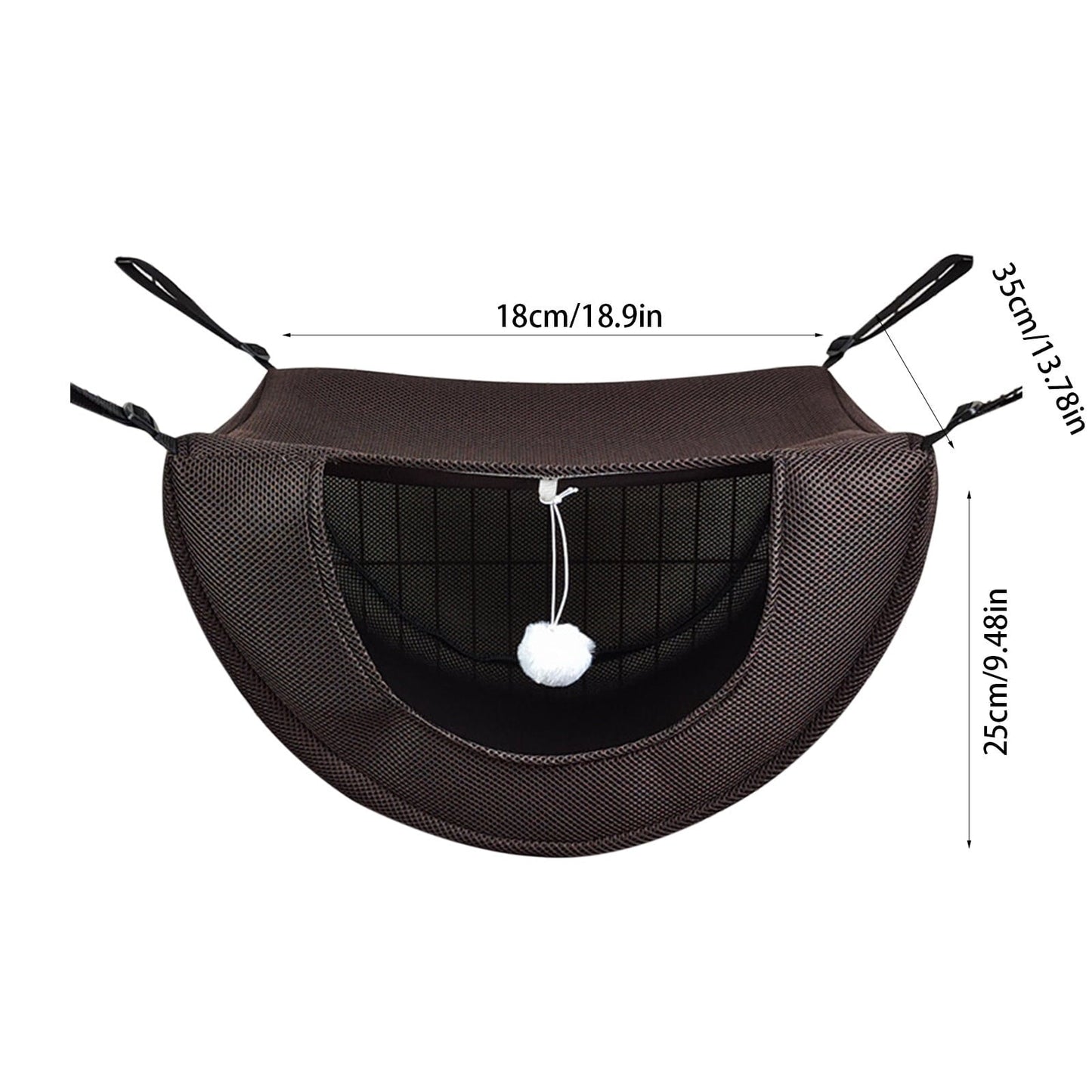 Darzheoy Cat Cage Hammock, Hanging Soft Pet Bed, Summer Breathable Pet Cage Hammock with Adjustable Straps, for Indoor Kitten Puppy Rabbit or Small Pet Coffee