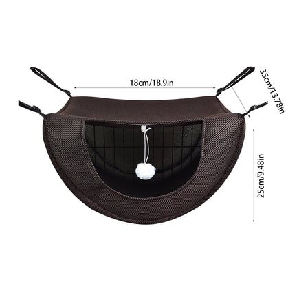 Darzheoy Cat Cage Hammock, Hanging Soft Pet Bed, Summer Breathable Pet Cage Hammock with Adjustable Straps, for Indoor Kitten Puppy Rabbit or Small Pet Coffee