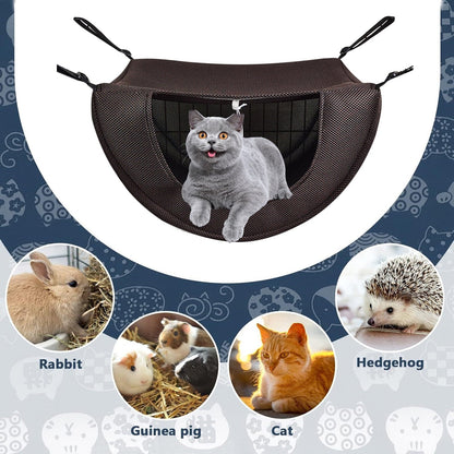 Darzheoy Cat Cage Hammock, Hanging Soft Pet Bed, Summer Breathable Pet Cage Hammock with Adjustable Straps, for Indoor Kitten Puppy Rabbit or Small Pet Coffee