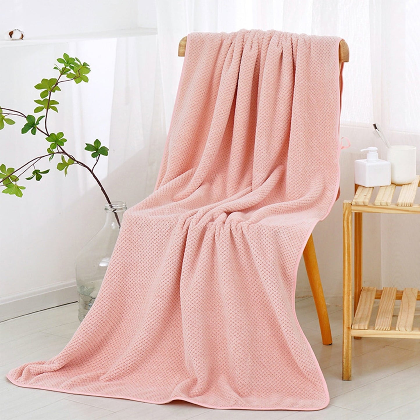 Chmadoxn Bath Towel, Oversize Bath Towel, 55×28 Inch Large Microfiber Bath Towels, Soft, Absorbent, and Quick Dry Towels for Bathroom, Pool, Beach, Swim, and Yoga, Large Bathroom Towels for Daily Use 55×28 in Pink