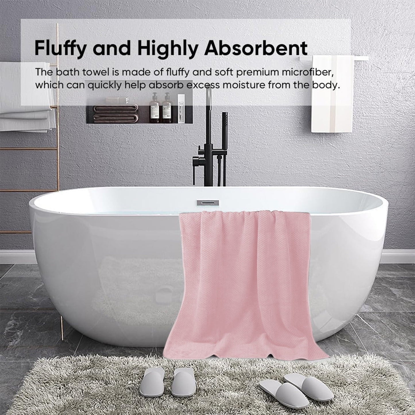 Chmadoxn Bath Towel, Oversize Bath Towel, 55×28 Inch Large Microfiber Bath Towels, Soft, Absorbent, and Quick Dry Towels for Bathroom, Pool, Beach, Swim, and Yoga, Large Bathroom Towels for Daily Use 55×28 in Pink