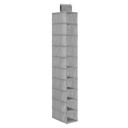 Chmadoxn Hanging Shoe Organizer 10 Shelf, Hanging Shoe Shelves, Hanging Shoe Organizer for Closet Hanging Shoe Rack Hat Rack Hanging Closet Hat Shelf Hanging Shoe Holder Shoe and Hat Holder Storage 49×12×5.9 in Gray