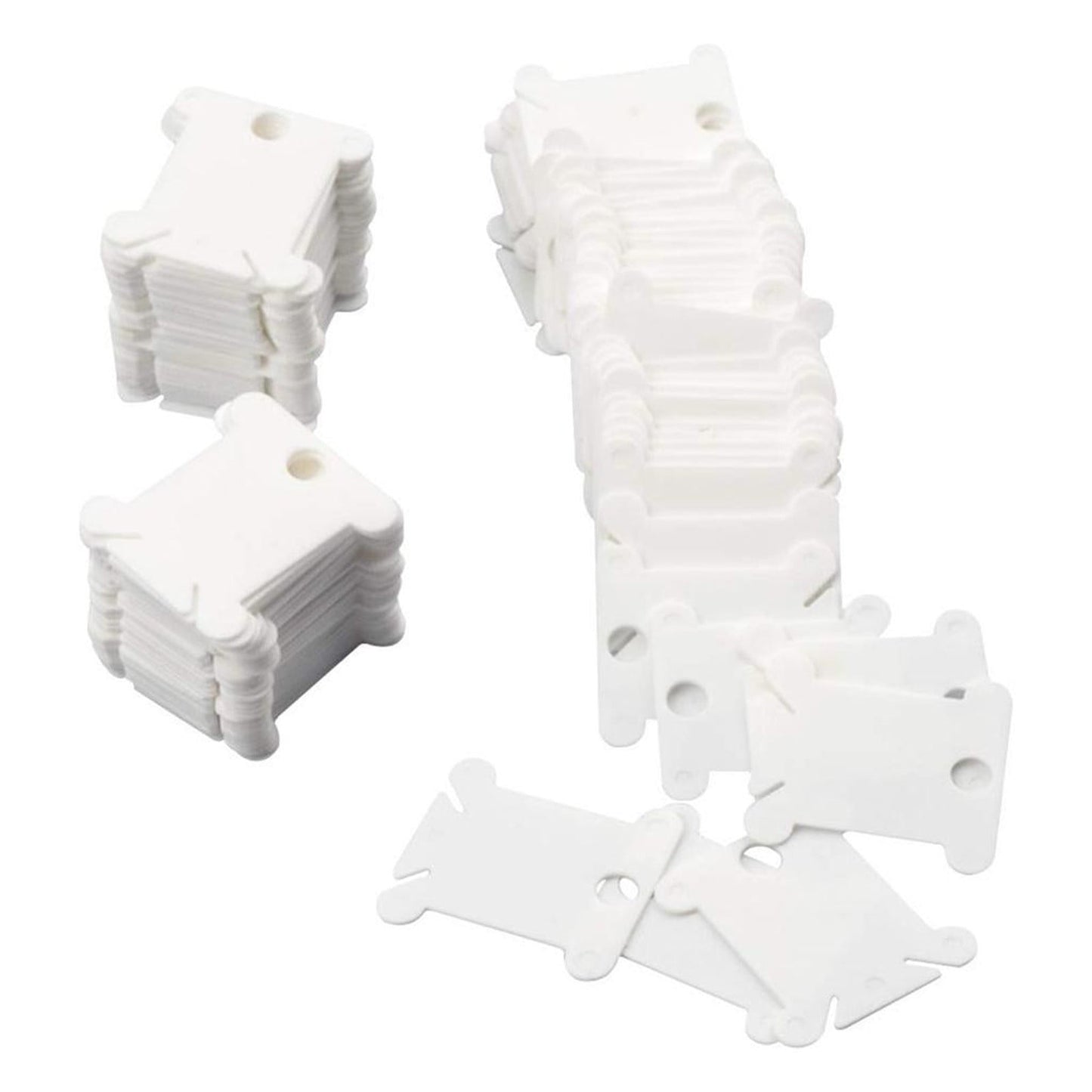 Chmadoxn Embroidery Floss Bobbins, Sewing Thread Winding Plate Board,50 pc Embroidery Floss Organizer, Plastic Embroidery Thread Cards for Cross Stitch Thread Holder Sewing Storage 100 pc white