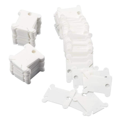 Chmadoxn Embroidery Floss Bobbins, Sewing Thread Winding Plate Board,50 pc Embroidery Floss Organizer, Plastic Embroidery Thread Cards for Cross Stitch Thread Holder Sewing Storage 100 pc white