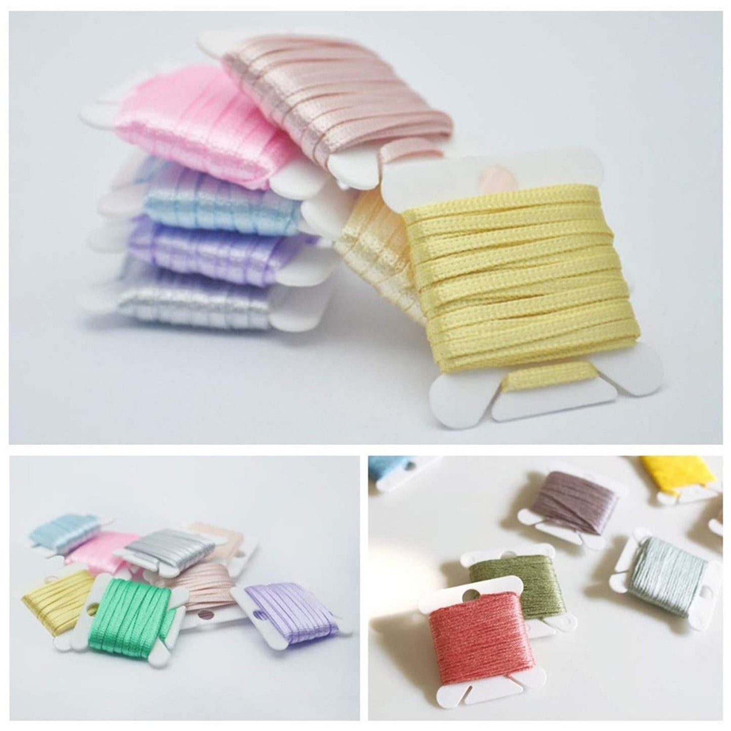 Chmadoxn Embroidery Floss Bobbins, Sewing Thread Winding Plate Board,50 pc Embroidery Floss Organizer, Plastic Embroidery Thread Cards for Cross Stitch Thread Holder Sewing Storage 100 pc white