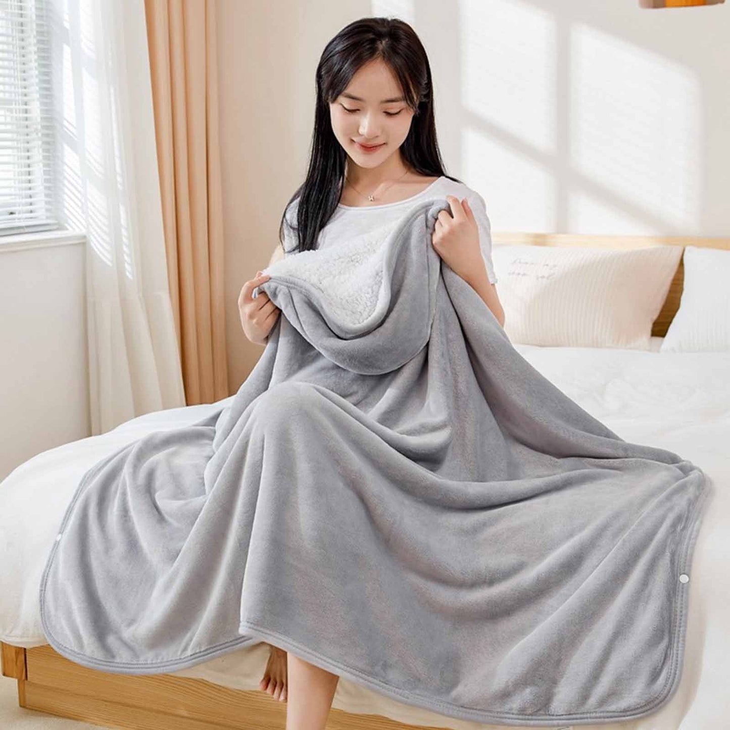Kdkad Double-Sided Wearable Blanket, Ultra Soft Flannel Shawl Blanket, Reversible Blanket for Women and Men, Throw Blanket for Home, Travel, Warm Present (31.5×47.2 Inch) 39.3×59.1 in Navy