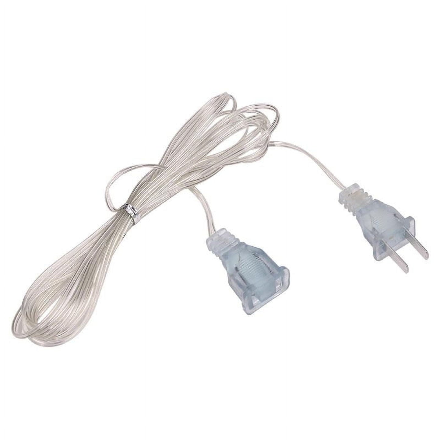 Darzheoy Clear Extension Cord, 10 Feet Male to Female Extension Cords, Clear Extension Cord Indoor Thin, 2 Prong Indoor Cord Extension White