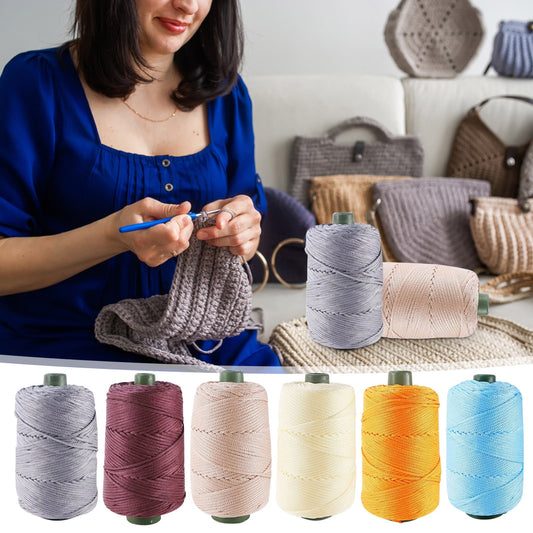 AYktou 32 Colors Macrame Cotton Cord 200g/7.05oz,100% Natural Handmade 4 Strands Twisted Cotton Rope Polyester Thread Spools for Wall Hanging Plants Hangers Gift Wrapping Tapestry DIY Crafts #E - White