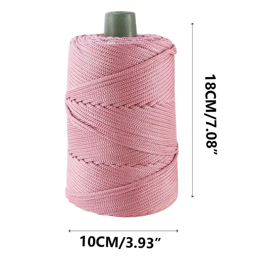 AYktou 32 Colors Macrame Cotton Cord 200g/7.05oz,100% Natural Handmade 4 Strands Twisted Cotton Rope Polyester Thread Spools for Wall Hanging Plants Hangers Gift Wrapping Tapestry DIY Crafts #I - Hot Pink