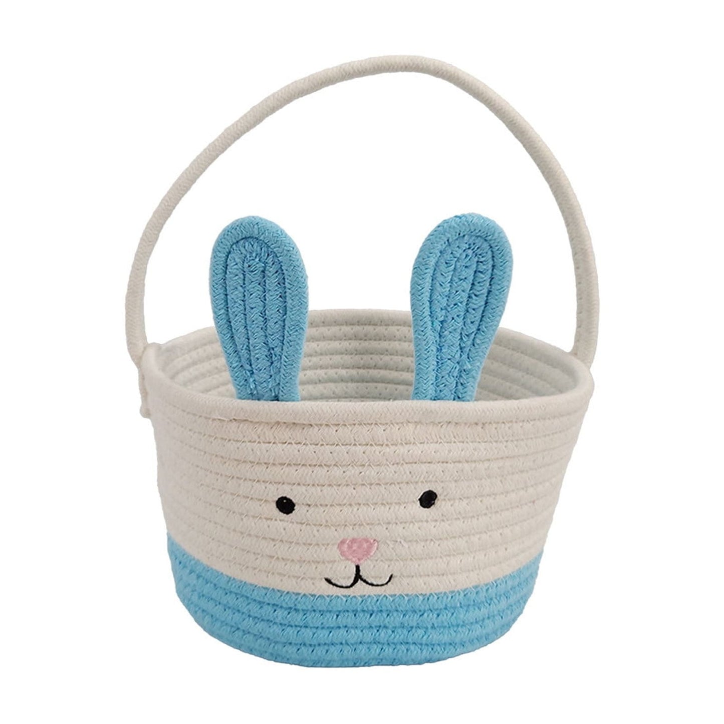 Darzheoy Easter Basket for Boys Girls Easter Bunny Basket with Rabbit Ears, Easter Egg Hunting Basket Easter Baskets for Kids Babies First Easter Gifts D